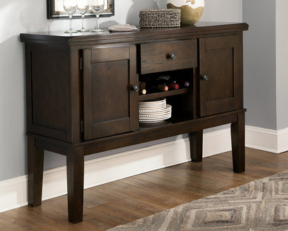 Haines Furniture Outlet - Ashley Furniture - Haddigan Dining Room - Dining Room Server / Dark Brown - D596-60