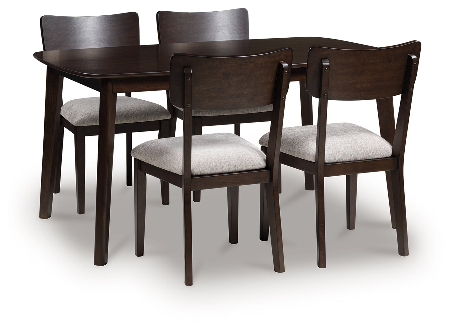 Haines Furniture Outlet - Ashley Furniture - Mallenette Dining Table and 4 Chairs (Set of 5) - Dining Room Table Set (5/CN) / Merlot - PCD607-225