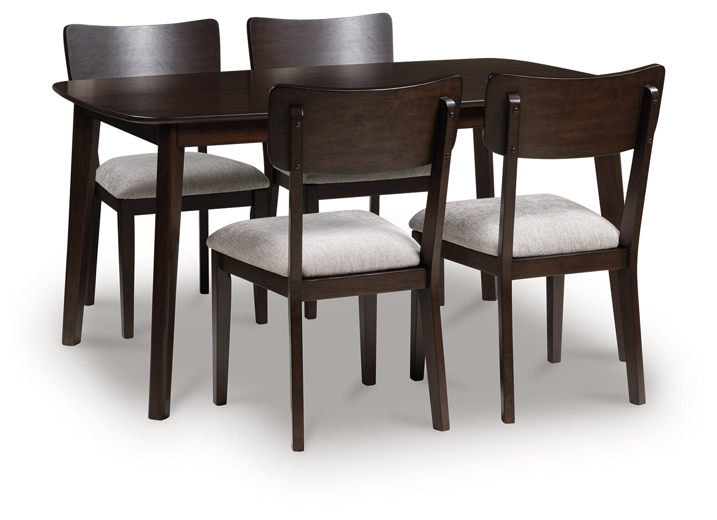 Haines Furniture Outlet - Ashley Furniture - Mallenette Dining Table and 4 Chairs (Set of 5) - Dining Room Table Set (5/CN) / Merlot - PCD607-225