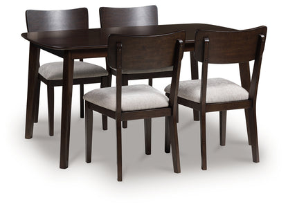 Haines Furniture Outlet - Ashley Furniture - Mallenette Dining Table and 4 Chairs (Set of 5) - Dining Room Table Set (5/CN) / Merlot - PCD607-225