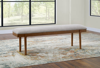 Haines Furniture Outlet - Ashley Furniture - Lyncott Dining Room - Large UPH Dining Room Bench / Gray/Brown - D615-00