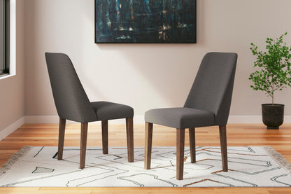 Haines Furniture Outlet - Ashley Furniture - Lyncott Dining Room - Dining Chair (Set of 2) / Charcoal/Brown - D615-02X2