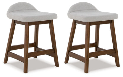 Haines Furniture Outlet - Ashley Furniture - Lyncott Dining Room - Counter Height Bar Stool (Set of 2) / Light Gray/Brown - D615-124X2