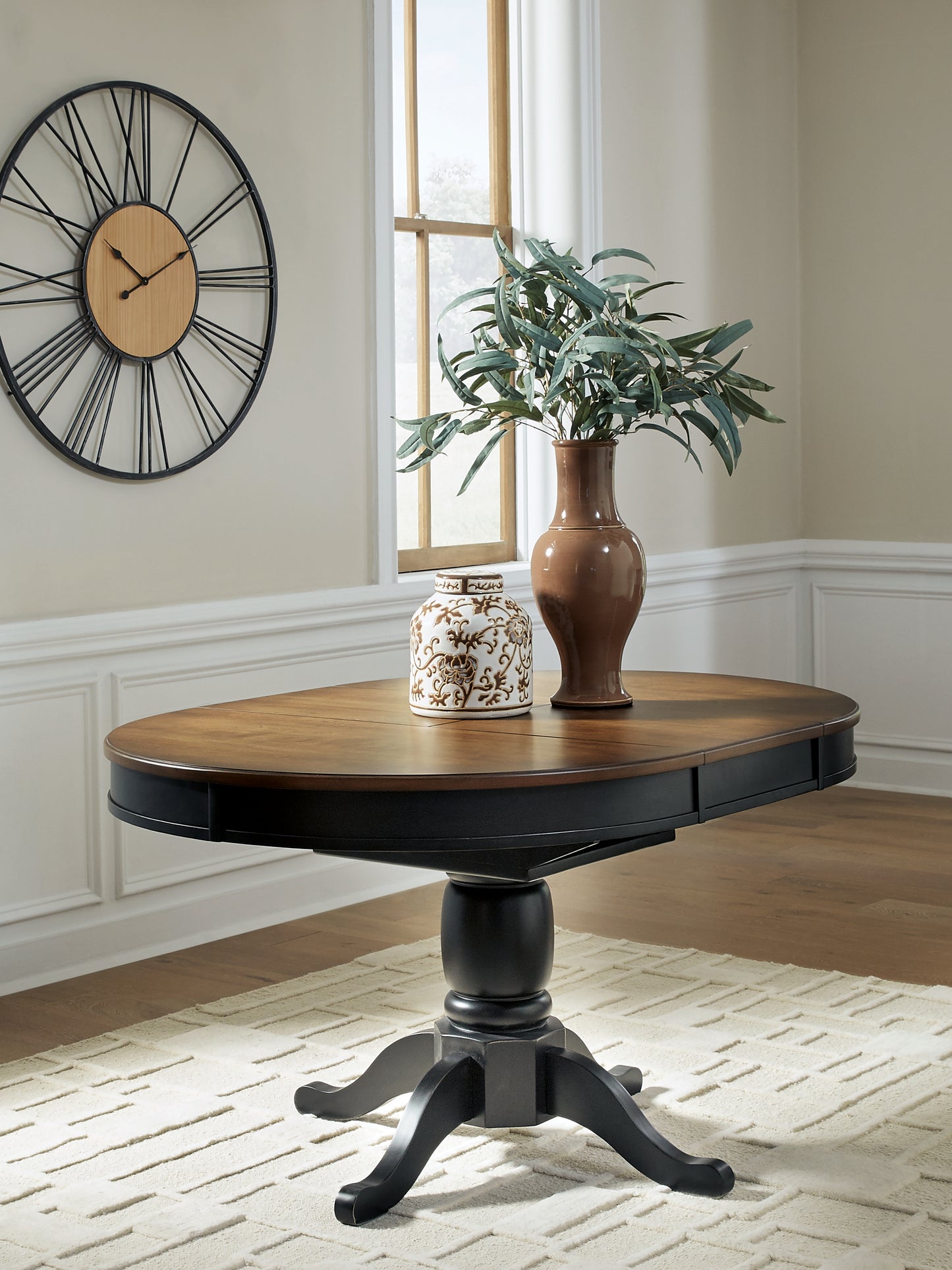 Haines Furniture Outlet - Ashley Furniture - Clorazi Dining Room - Oval DRM Butterfly EXT Table - PCD619-48