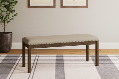 Haines Furniture Outlet - Ashley Furniture - Moriville Dining Room - Upholstered Bench / Beige / 48"W x 17"D x 20"H - D631-00
