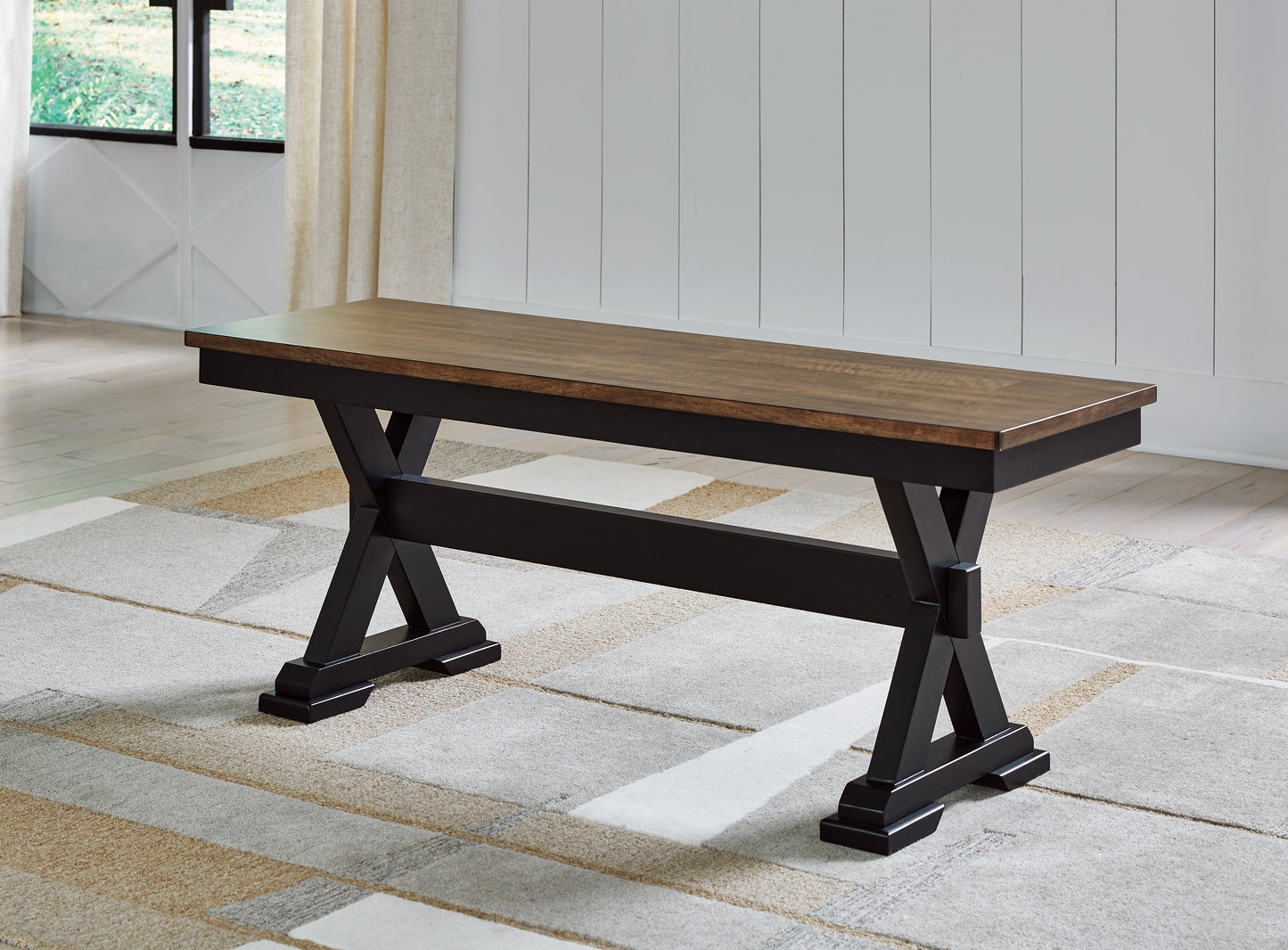 Haines Furniture Outlet - Ashley Furniture - Wildenauer Dining Room - Dining Room Buffet / Brown/Black / 59"W x 18"D x 37"H - D634-80