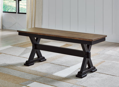 Haines Furniture Outlet - Ashley Furniture - Wildenauer Dining Room - Dining Room Buffet / Brown/Black / 59"W x 18"D x 37"H - D634-80