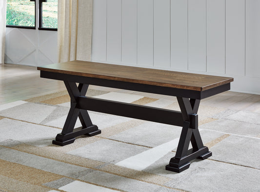 Haines Furniture Outlet - Ashley Furniture - Wildenauer Dining Room - Dining Room Buffet / Brown/Black / 59"W x 18"D x 37"H - D634-80