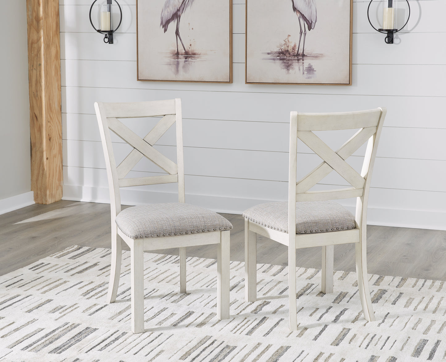 Haines Furniture Outlet - Ashley Furniture - Robbinsdale Dining Room - Dining Chair (Set of 2) / Antique White - D642-01X2