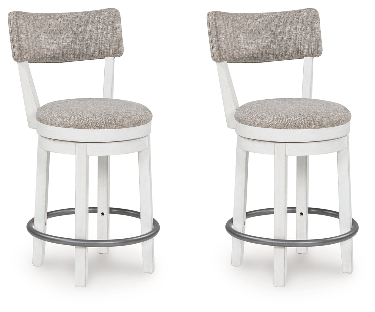 Haines Furniture Outlet - Ashley Furniture - Robbinsdale Dining Room - Counter Height Barstool (Set of 2) / Antique White - D642-224X2