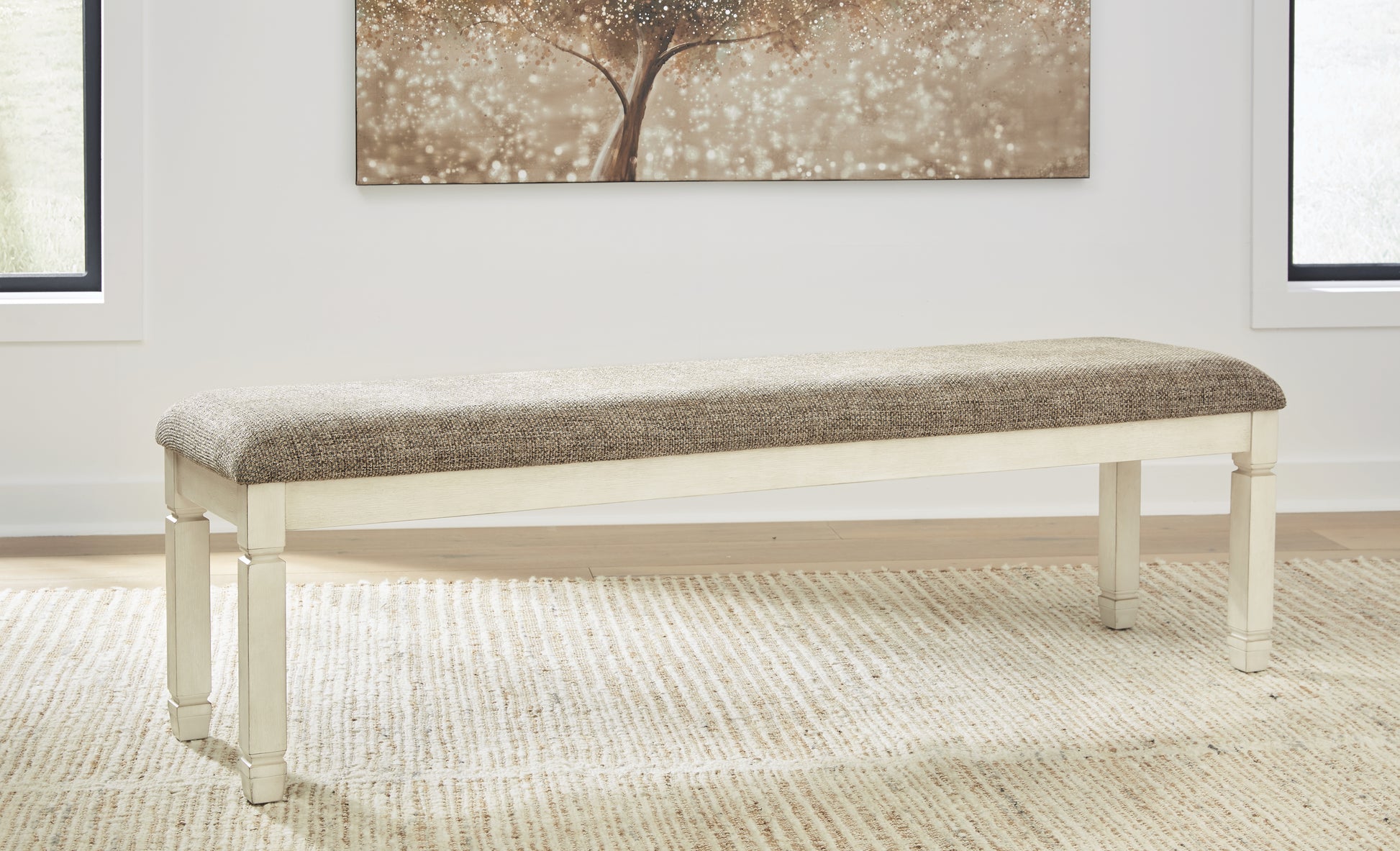 Haines Furniture Outlet - Ashley Furniture - Bolanburg Dining Room - Extra Large UPH DRM Bench / Two-tone - D647-08