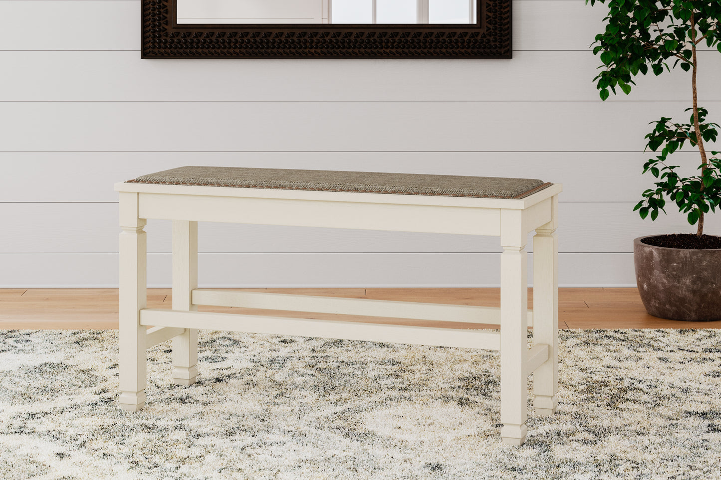 Haines Furniture Outlet - Ashley Furniture - Bolanburg Dining Room - DBL Counter UPH Bench (1/CN) / Two-tone - D647-09