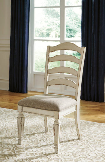 Haines Furniture Outlet - Ashley Furniture - Realyn Dining Room - Dining Chair (Set of 2) / Chipped White - D743-01X2