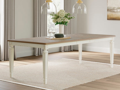 Haines Furniture Outlet - Ashley Furniture - Realyn Dining Room - RECT Dining Room EXT Table / Chipped White - D743-45