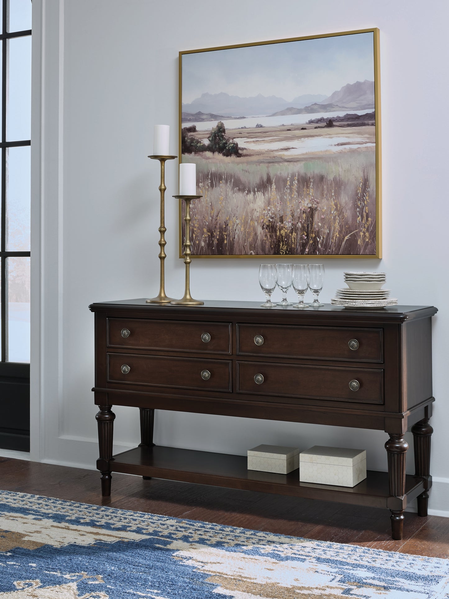 Haines Furniture Outlet - Ashley Furniture - Lavinton Dining Room - Dining Room Server / Brown - D764-60