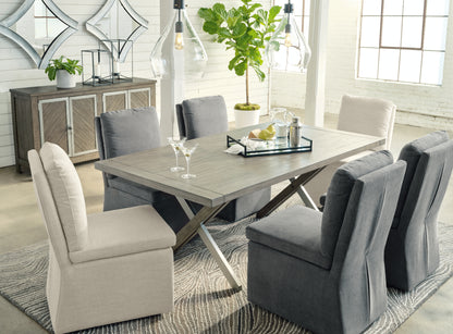 Haines Furniture Outlet - Ashley Furniture - Krystanza Dining Room - Rectangular Dining Room Table / Weathered Gray - D766-25