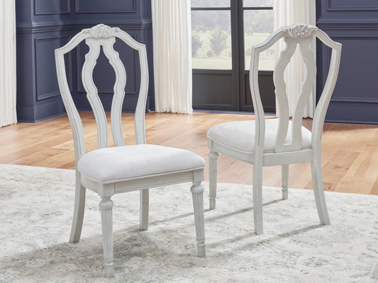 Haines Furniture Outlet - Ashley Furniture - Montelaine Dining Room - Dining Chair (Set of 2) / Antique White - D795-01X2