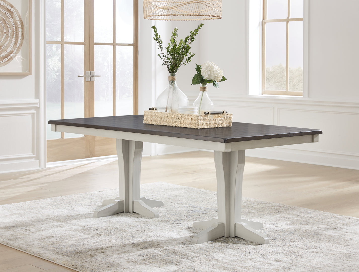 Haines Furniture Outlet - Ashley Furniture - Darborn Dining Room - Dining Table / Gray/Brown / 40"W x 78"D x 30"H - D796D3