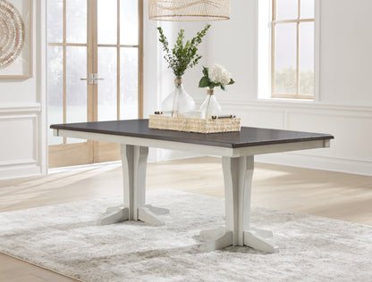 Haines Furniture Outlet - Ashley Furniture - Darborn Dining Room - Dining Table / Gray/Brown / 40"W x 78"D x 30"H - D796D3