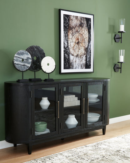 Haines Furniture Outlet - Ashley Furniture - Rowanbeck Dining Room - Dining Room Server / Black - D821-60