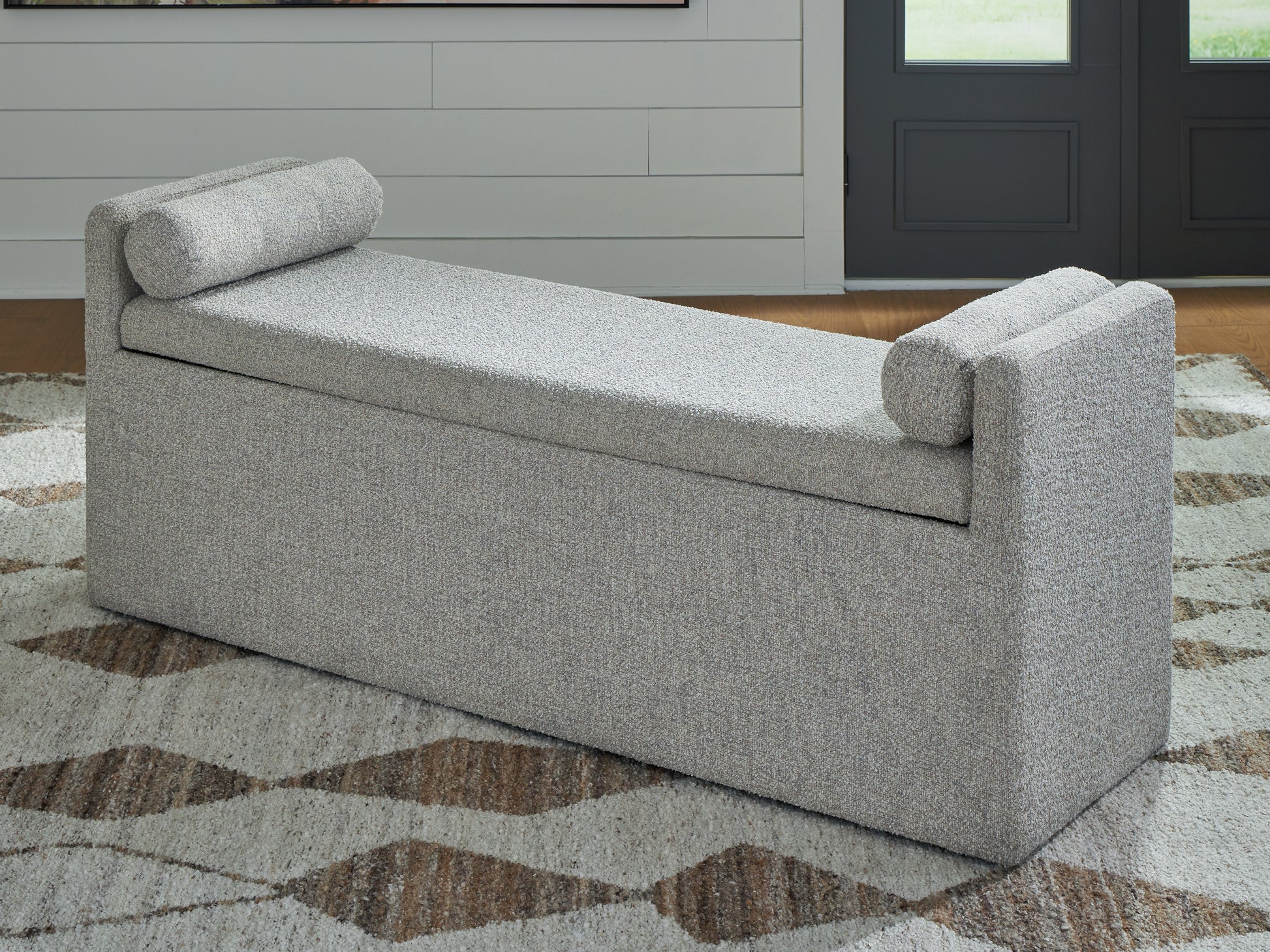 Haines Furniture Outlet - Ashley Furniture - Galliden Dining Room - Large UPH Dining Room Bench / Beige - D841-00