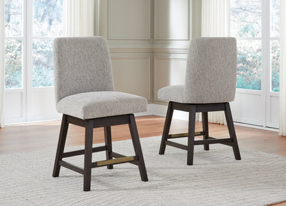 Haines Furniture Outlet - Ashley Furniture - Burkhaus Dining Room - Counter Height Barstool (Set of 2) / Dark Brown - D984-124X2
