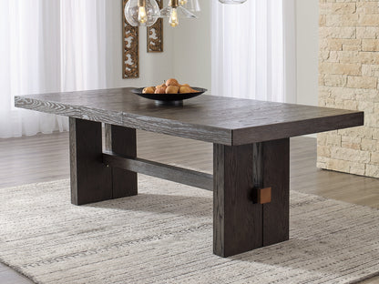 Haines Furniture Outlet - Ashley Furniture - Burkhaus Dining Room - RECT Dining Room EXT Table / Dark Brown - D984-45