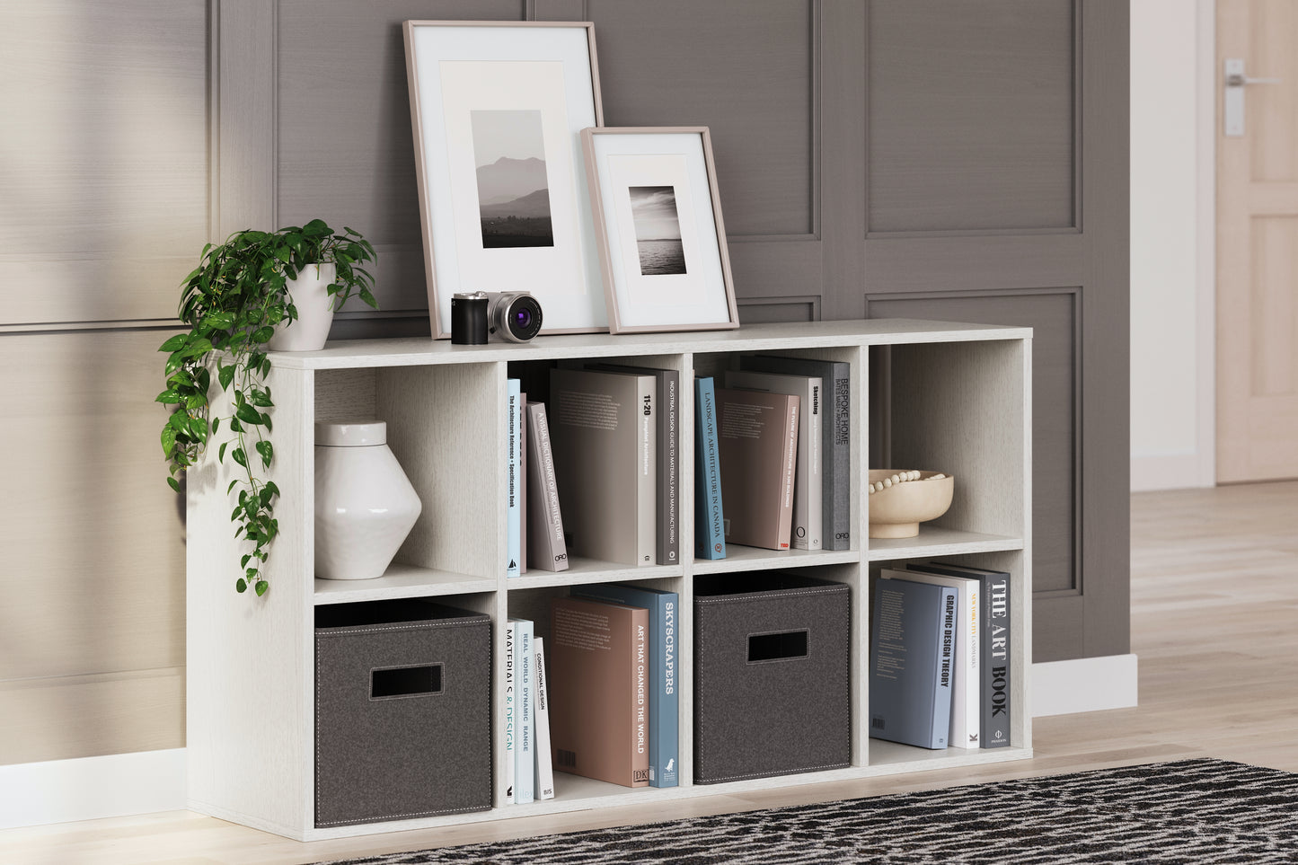 Haines Furniture Outlet - Ashley Furniture - Aprilyn Eight Cube Organizer - Eight Cube Organizer / White - EA1024-4X2