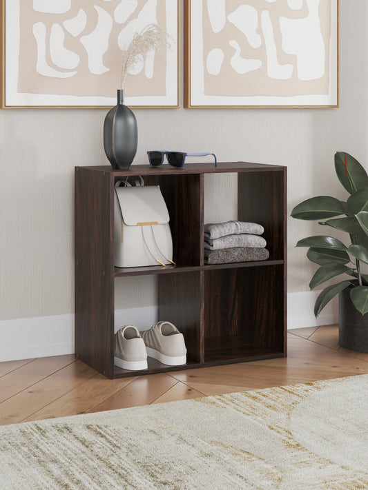 Haines Furniture Outlet - Ashley Furniture - Glosmount Four Cube Organizer - Four Cube Organizer / Cherry/Light Brown - EA1055-2X2