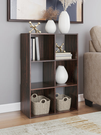 Haines Furniture Outlet - Ashley Furniture - Glosmount Six Cube Organizer - Six Cube Organizer / Cherry/Light Brown - EA1055-3X2