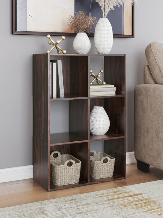 Haines Furniture Outlet - Ashley Furniture - Glosmount Six Cube Organizer - Six Cube Organizer / Cherry/Light Brown - EA1055-3X2