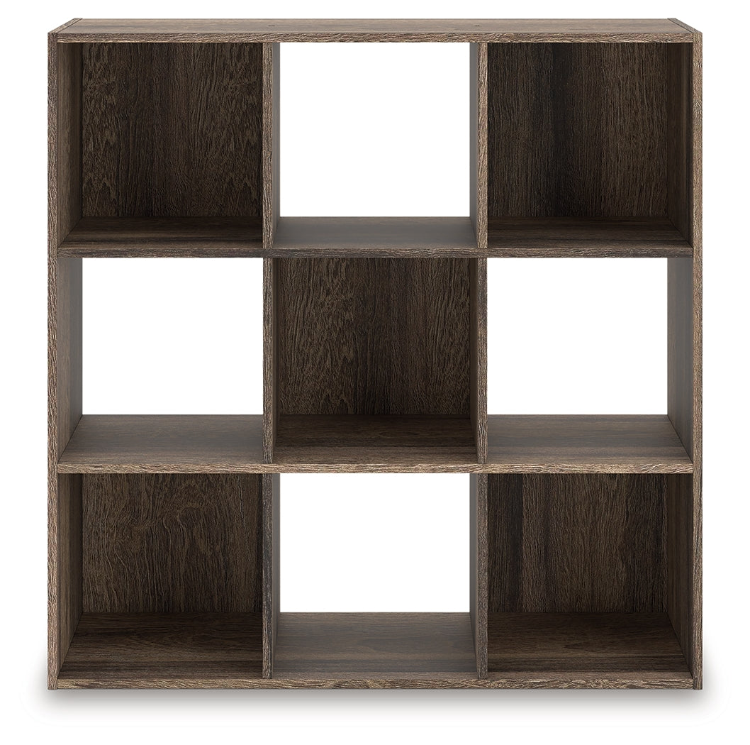 Haines Furniture Outlet - Ashley Furniture - Shallifer Nine Cube Organizer - Nine Cube Organizer / Brown - EA1104-3X3