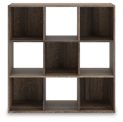 Haines Furniture Outlet - Ashley Furniture - Shallifer Nine Cube Organizer - Nine Cube Organizer / Brown - EA1104-3X3