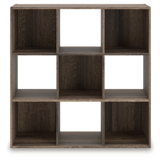Haines Furniture Outlet - Ashley Furniture - Shallifer Nine Cube Organizer - Nine Cube Organizer / Brown - EA1104-3X3