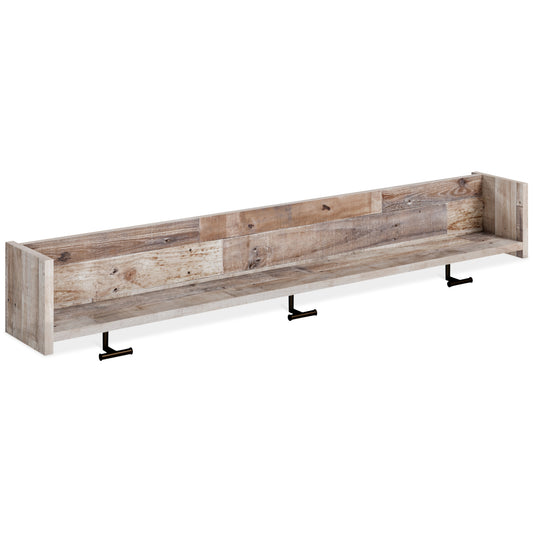Haines Furniture Outlet - Ashley Furniture - Neilsville Wall Decor - Wall Mounted Coat Rack w/Shelf / Multi Gray - EA2120-151