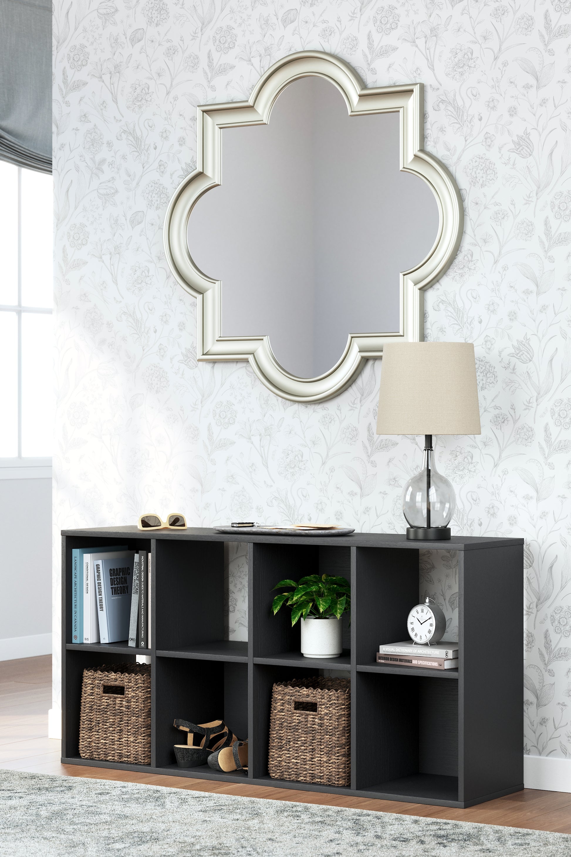 Haines Furniture Outlet - Ashley Furniture - Langdrew Eight Cube Organizer - Eight Cube Organizer / Black - EA4957-4X2