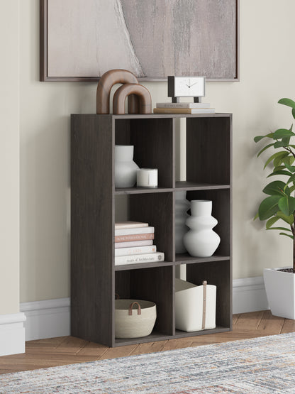 Haines Furniture Outlet - Ashley Furniture - Piperton Six Cube Organizer - Six Cube Organizer / Charcoal - EA5514-3X2