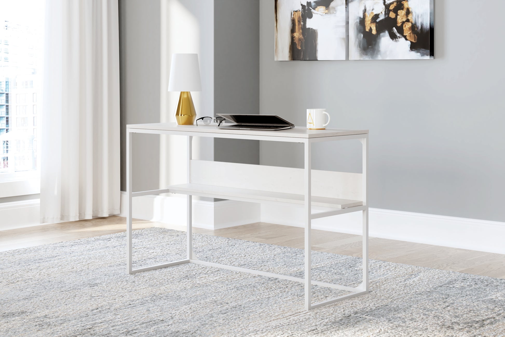 Haines Furniture Outlet - Ashley Furniture - Deznee Office Desk - Home Office Desk / White - H162-14