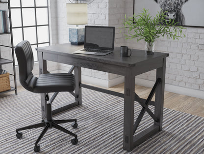 Haines Furniture Outlet - Ashley Furniture - Freedan Office Desk - Home Office Desk / Grayish Brown - H286-26