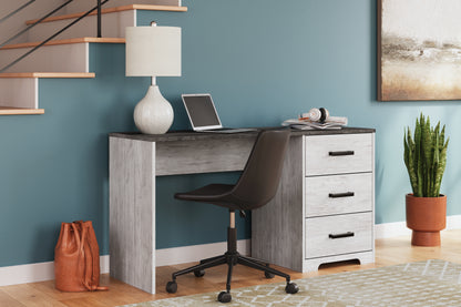 Haines Furniture Outlet - Ashley Furniture - Shawburn Office Desk - Home Office Desk / White/Dark Charcoal Gray - H4121-34