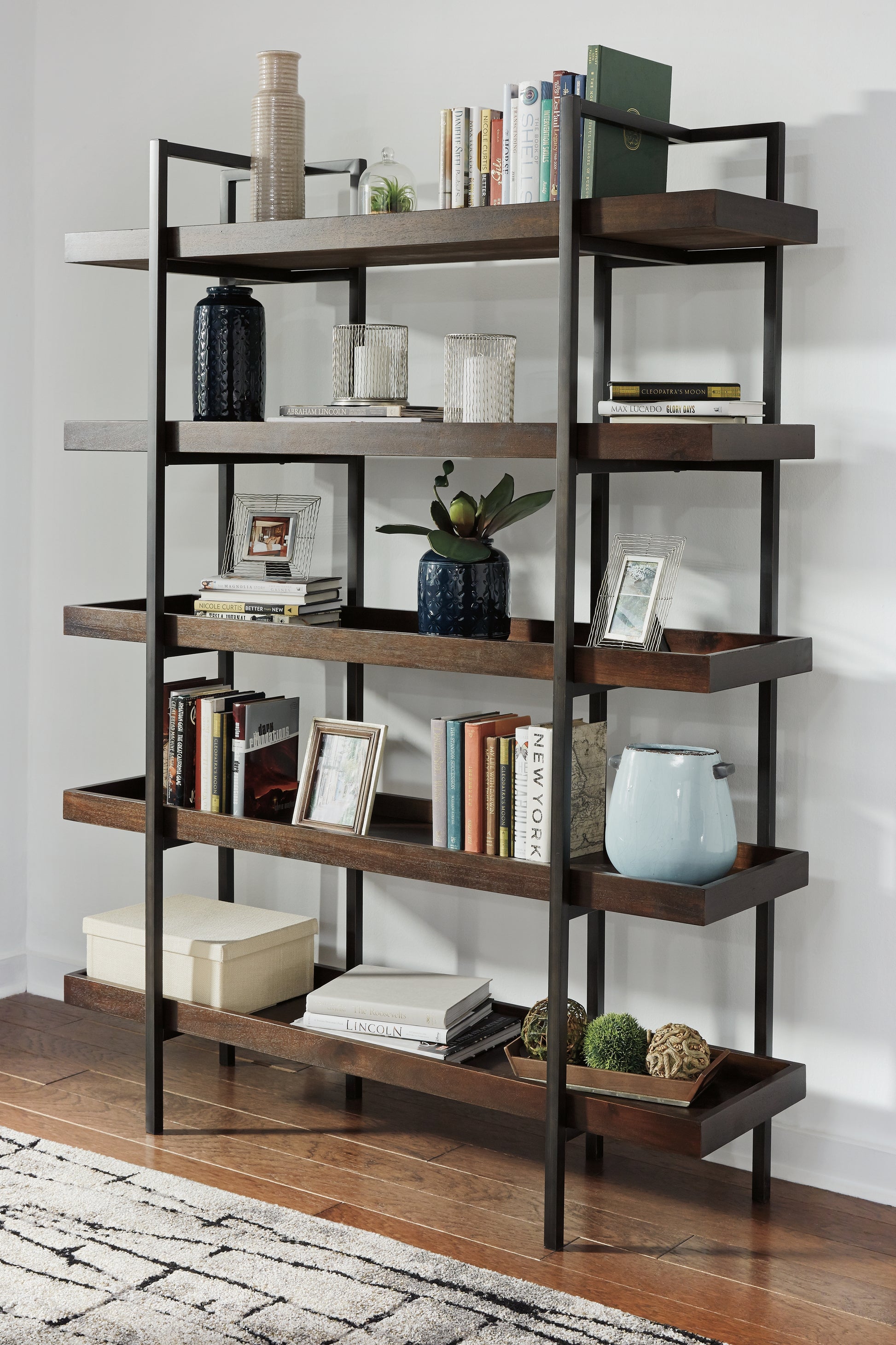 Haines Furniture Outlet - Ashley Furniture - Starmore Bookcase - Bookcase / Brown - H633-70