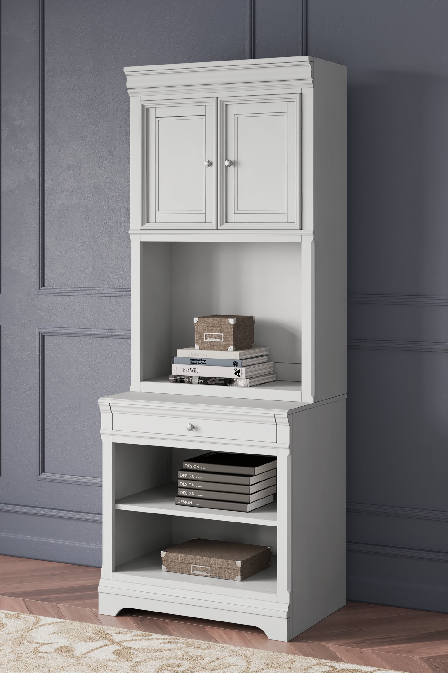 Haines Furniture Outlet - Ashley Furniture - Kanwyn Bookcase - Bookcase / Whitewash - H777H7
