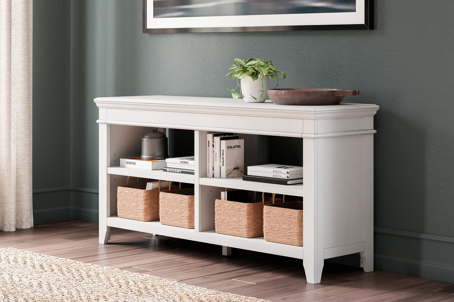 Haines Furniture Outlet - Ashley Furniture - Kanwyn Credenza - Credenza / Whitewash - H777-46