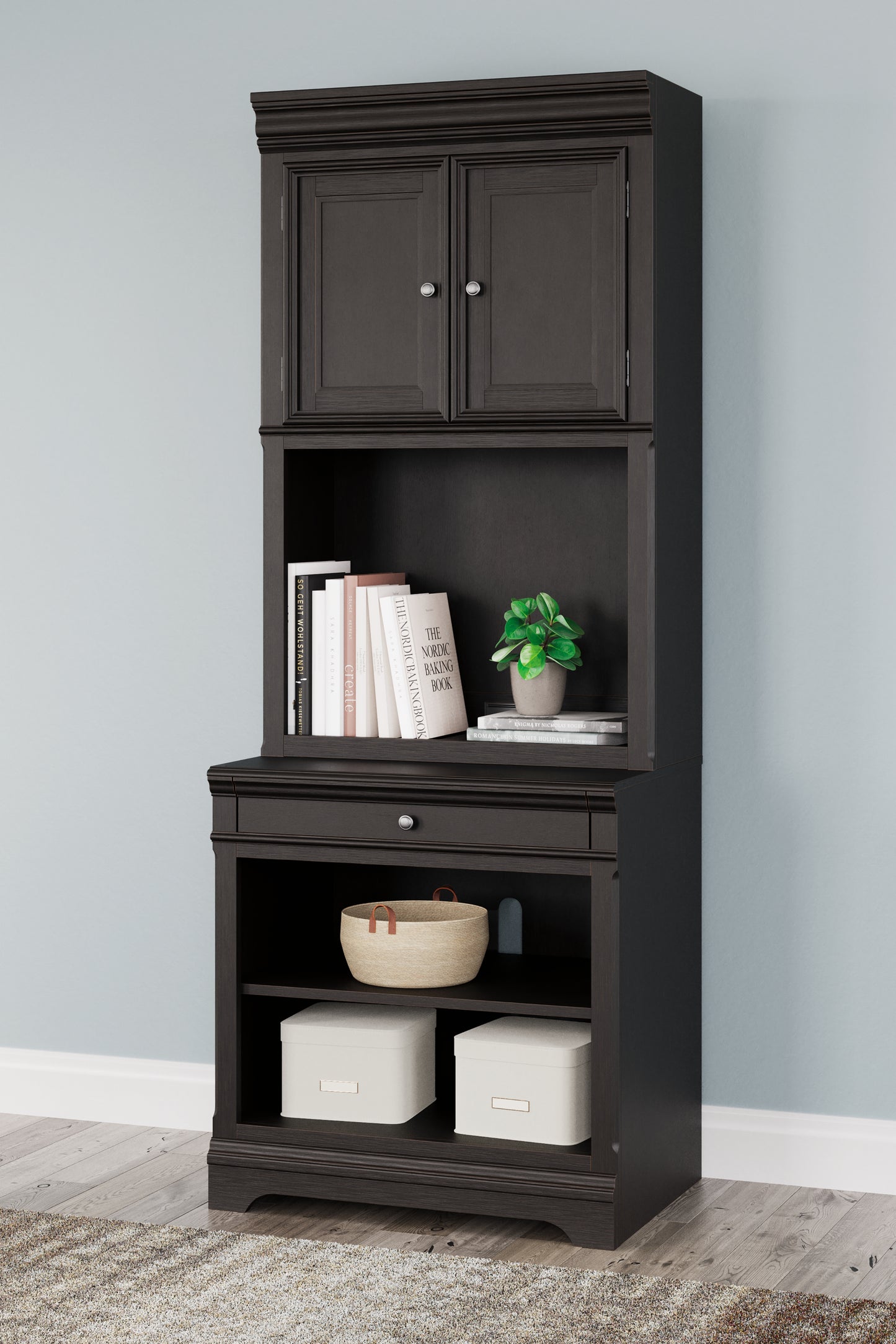 Haines Furniture Outlet - Ashley Furniture - Beckincreek Bookcase - Bookcase / Black - H778H7