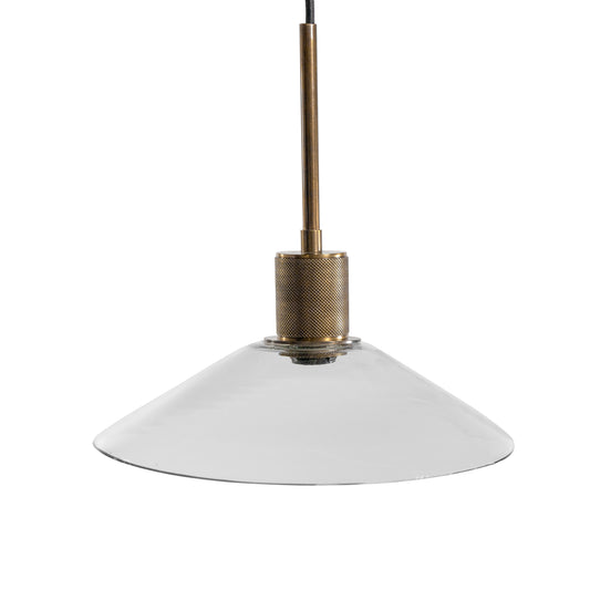 Haines Furniture Outlet - Ashley Furniture - Chaness Lighting - Glass Pendant Light (1/CN) / Clear/Brass - L000718