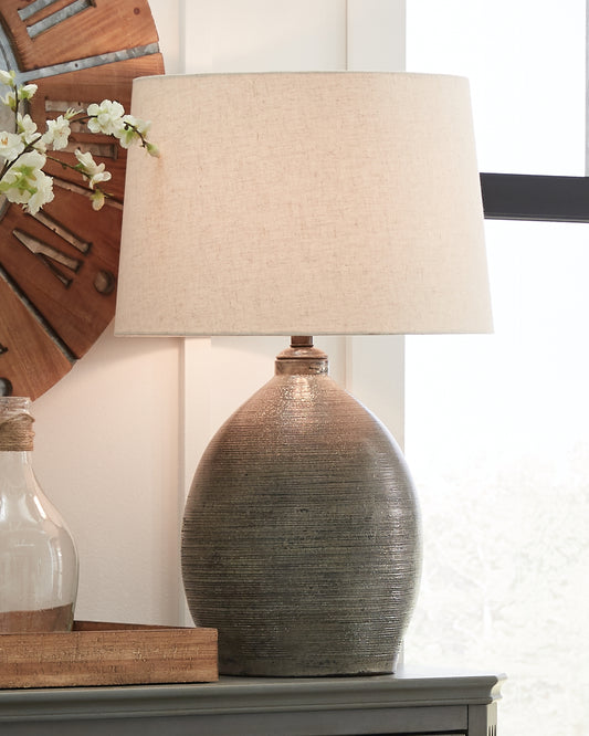 Haines Furniture Outlet - Ashley Furniture - Joyelle Lighting - Table Lamp (Set of 2) / Gray - L100744X2