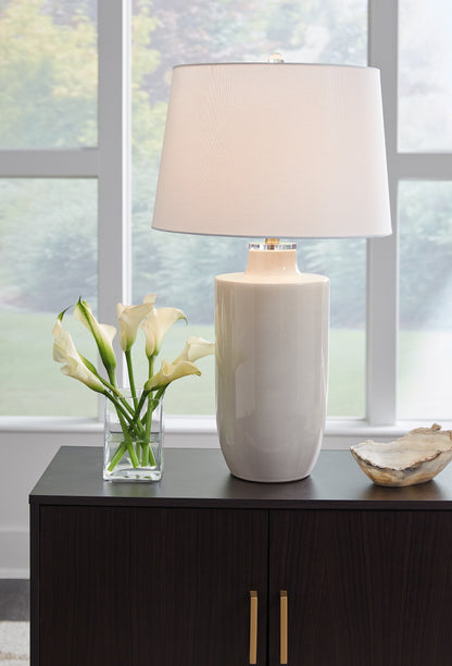 Haines Furniture Outlet - Ashley Furniture - Cylener Lighting - Table Lamp (Set of 2) / Off White - L100794X2