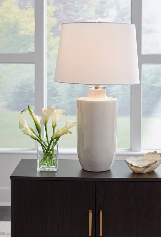 Haines Furniture Outlet - Ashley Furniture - Cylener Lighting - Table Lamp (Set of 2) / Off White - L100794X2