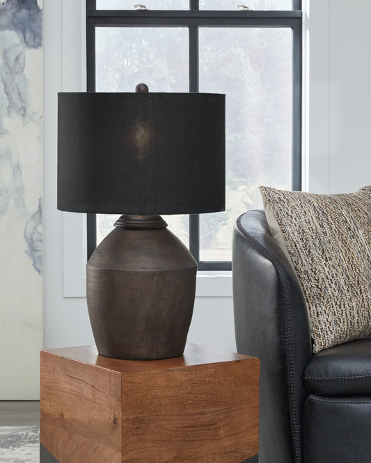 Haines Furniture Outlet - Ashley Furniture - Naareman Lighting - 2-Piece Lamp Set / Metallic Black - L100804X2