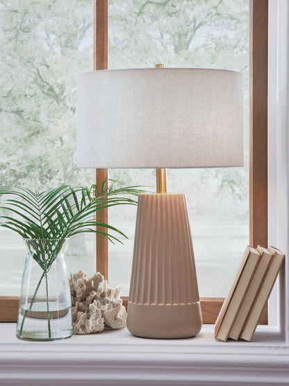 Haines Furniture Outlet - Ashley Furniture - Dellner Lighting - Ceramic Table Lamp (1/CN) - L100854